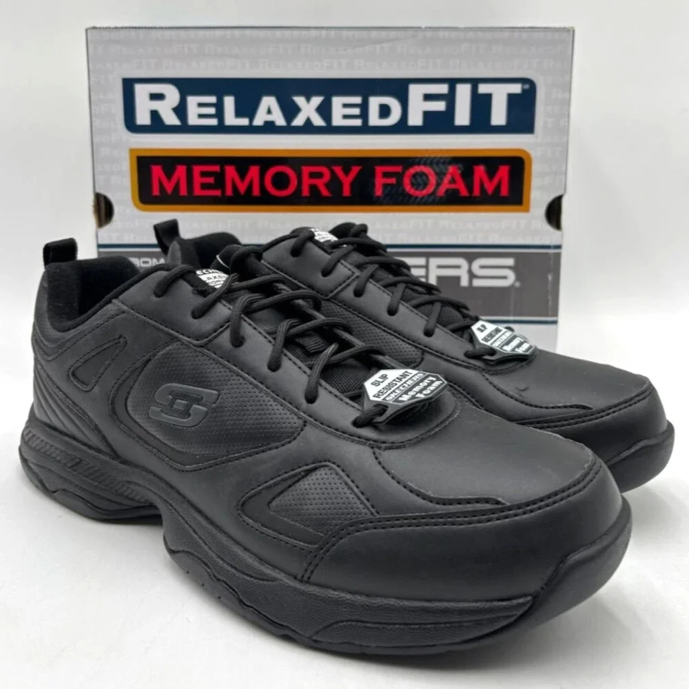 Skechers 77111 DIGHTON Men's NEW Slip-Resistant EH Work Shoes Black US Size 10